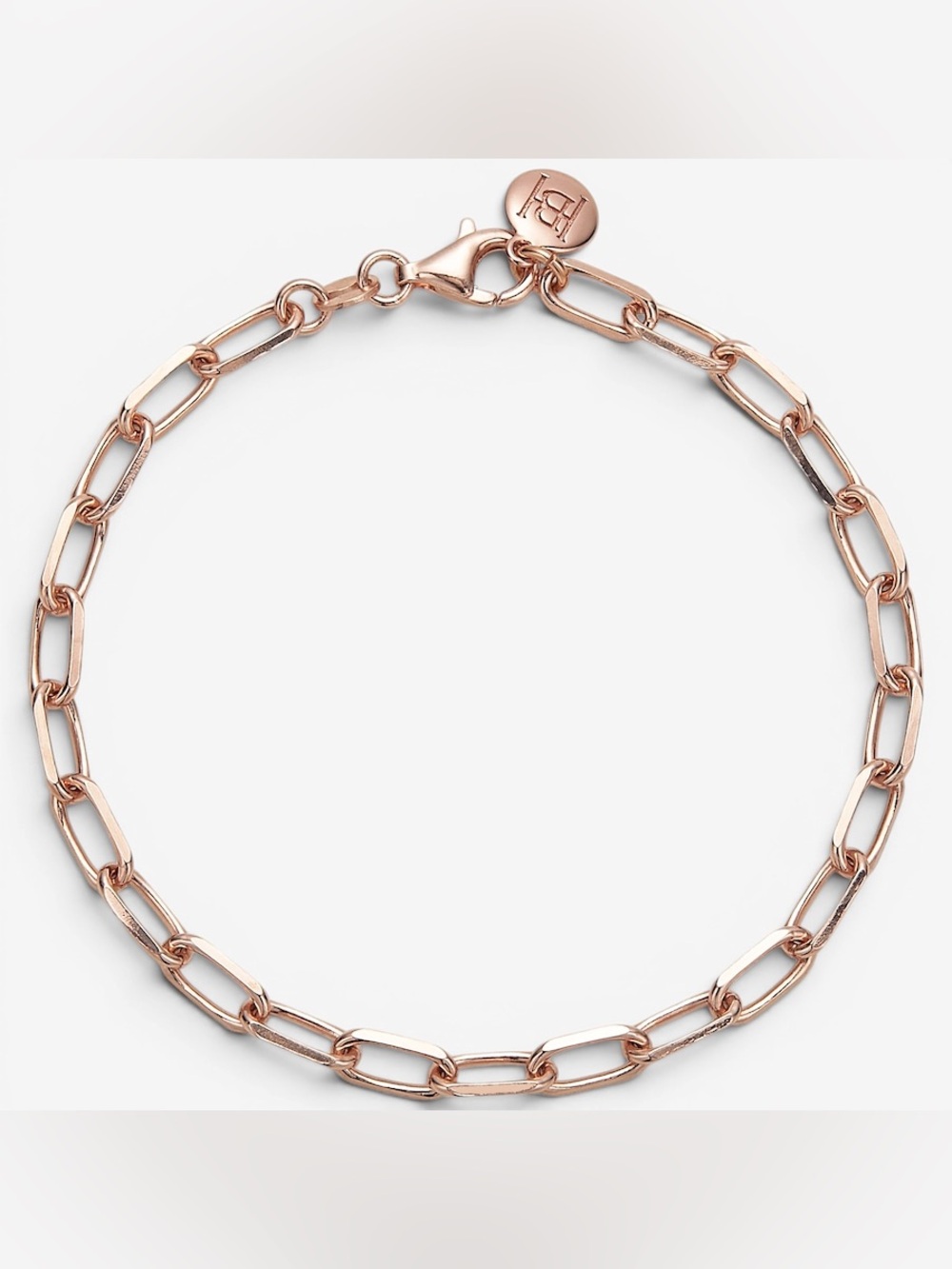 Hillberg&Berk Paperclip Chain Bracelet Rose Gold